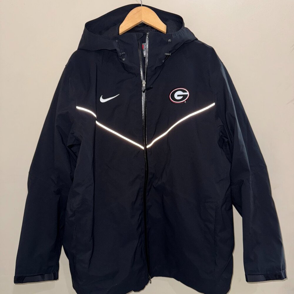 Nike UGA Georgia Bulldogs Team Issue PE Rain Football Jacket 2XL Made In USA NEW